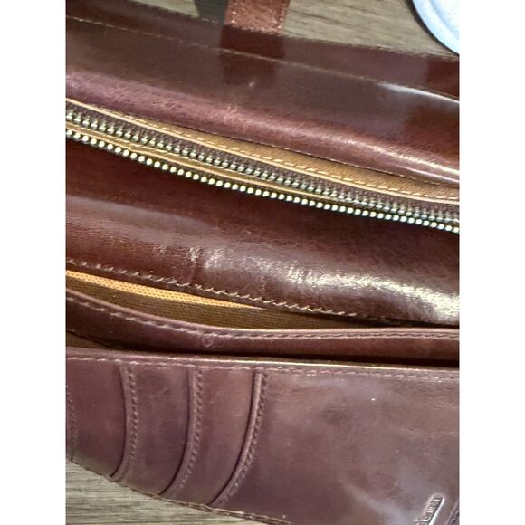 Ralph Lauren Collectors 100% Leather Card Check Wallet Zipper Whiskey Brown - Picture 13 of 16